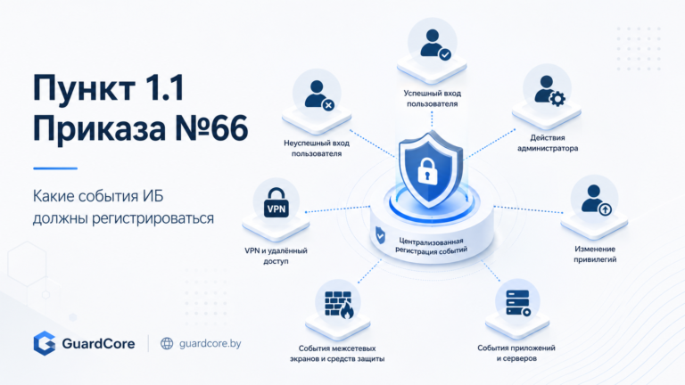 Реализация требования 1.1 Приказа ОАЦ №66: определение состава событий информационной безопасности, подлежащих регистрации